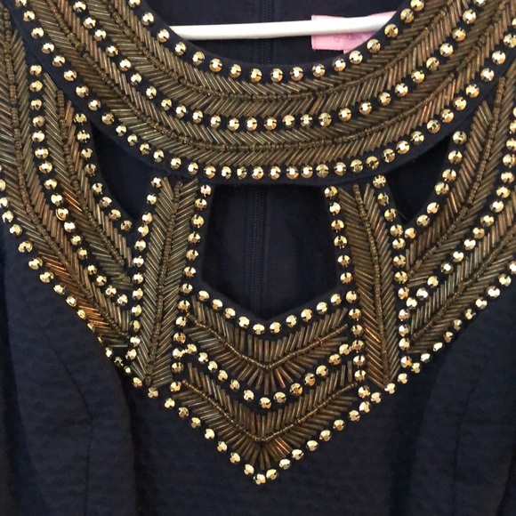 Lilly Pulitzer Navy Blue Carlton Shift Dress - Picture 2 of 3